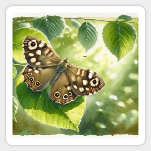 Pop Speckled Wood - Watercolor Butterfly Sticker